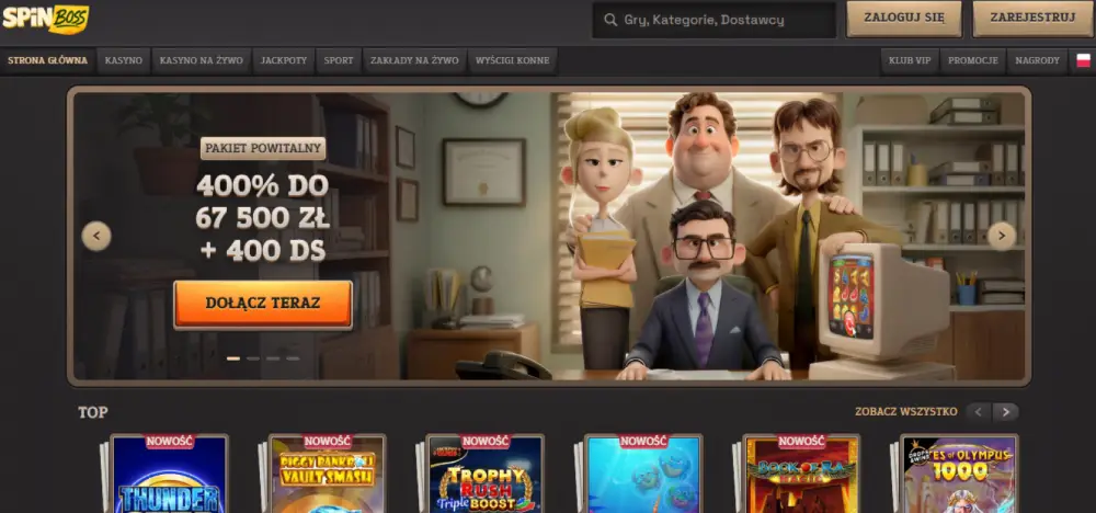 SpinBoss Casino — widok strony